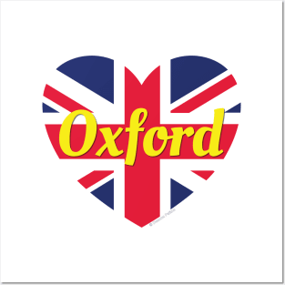 Oxford England UK British Flag Heart Posters and Art